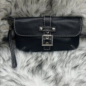 Rafe, black leather wristlet/wallet